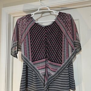 Alyx Black and Pink Geometric Blouse